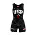 USA - Women - Weightlifting Singlet 2k22 Black